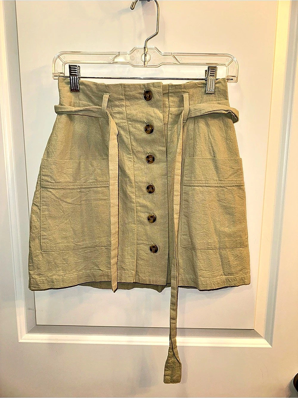 One Clothing Button Front Mini Skirt in Green Size Small